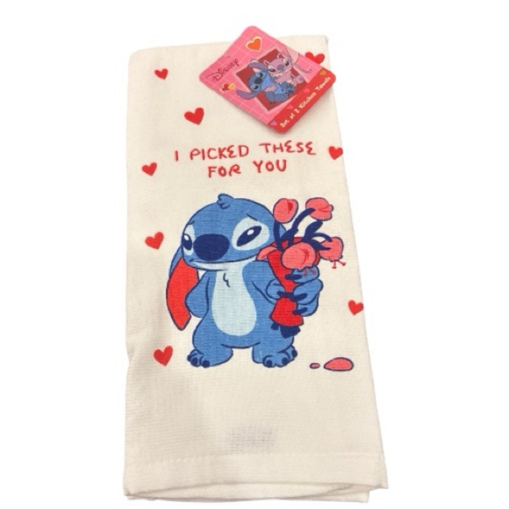 Disney Stitch “I Picked These For You”Kitchen Towel - Blue & Red